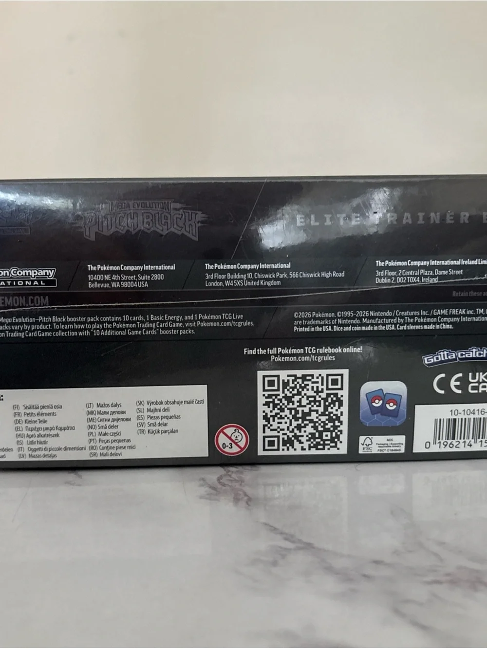 Pokémon Mega Evolution Pitch Black Elite Trainer Box (ETB) Sealed 8 pack